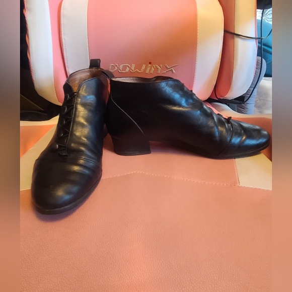 BeautiFeel Black Leather Buttoned Ankle Booties, GUC - Picture 2 of 11